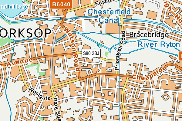 S80 2BJ map - OS VectorMap District (Ordnance Survey) S80 2BJ map - OS VectorMap District (Ordnance Survey)