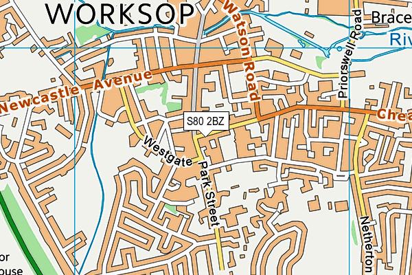 S80 2BZ map - OS VectorMap District (Ordnance Survey) S80 2BZ map - OS VectorMap District (Ordnance Survey)