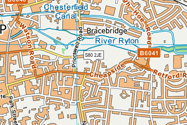 S80 2JE map - OS VectorMap District (Ordnance Survey) S80 2JE map - OS VectorMap District (Ordnance Survey)