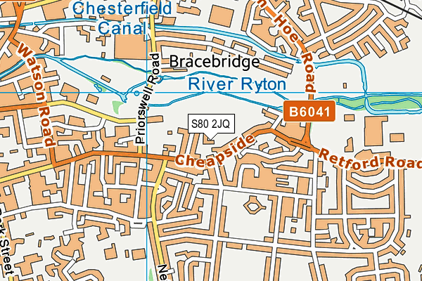 S80 2JQ map - OS VectorMap District (Ordnance Survey)
