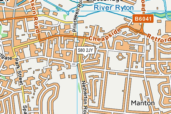 S80 2JY map - OS VectorMap District (Ordnance Survey) S80 2JY map - OS VectorMap District (Ordnance Survey)