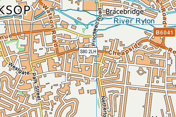 S80 2LH map - OS VectorMap District (Ordnance Survey)