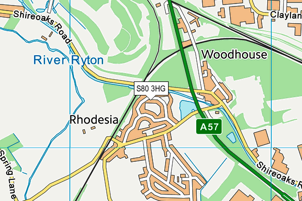 S80 3HG map - OS VectorMap District (Ordnance Survey) S80 3HG map - OS VectorMap District (Ordnance Survey)
