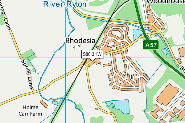 S80 3HW map - OS VectorMap District (Ordnance Survey) S80 3HW map - OS VectorMap District (Ordnance Survey)