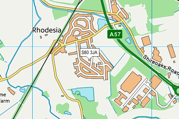 S80 3JA map - OS VectorMap District (Ordnance Survey) S80 3JA map - OS VectorMap District (Ordnance Survey)
