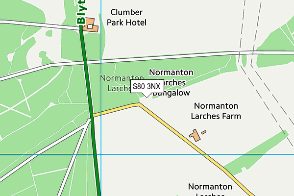 S80 3NX map - OS VectorMap District (Ordnance Survey)