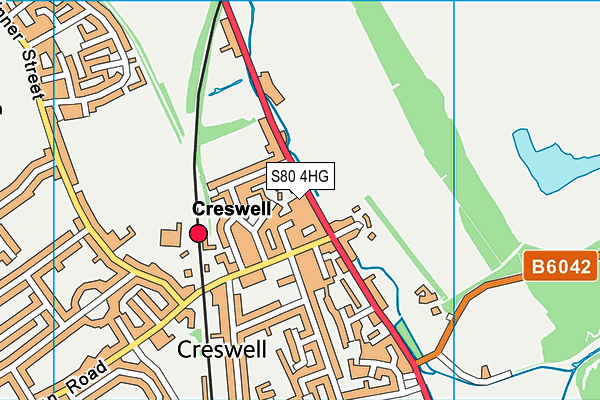 S80 4HG map - OS VectorMap District (Ordnance Survey)