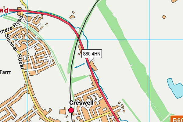 S80 4HN map - OS VectorMap District (Ordnance Survey)