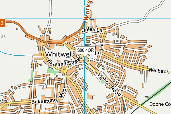 S80 4QR map - OS VectorMap District (Ordnance Survey) S80 4QR map - OS VectorMap District (Ordnance Survey)