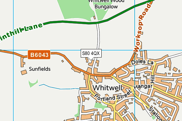 S80 4QX map - OS VectorMap District (Ordnance Survey) S80 4QX map - OS VectorMap District (Ordnance Survey)