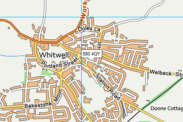 S80 4QY map - OS VectorMap District (Ordnance Survey)