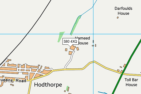 S80 4XQ map - OS VectorMap District (Ordnance Survey)