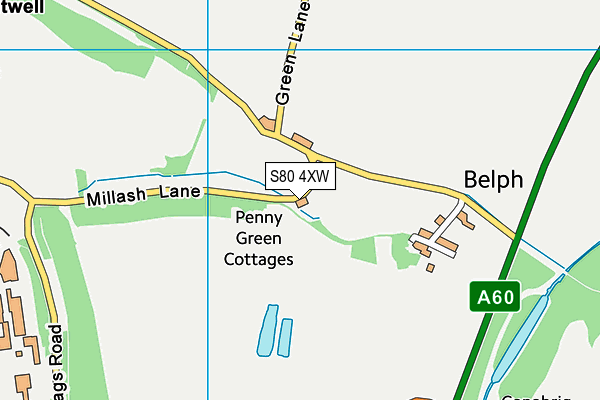 S80 4XW map - OS VectorMap District (Ordnance Survey)