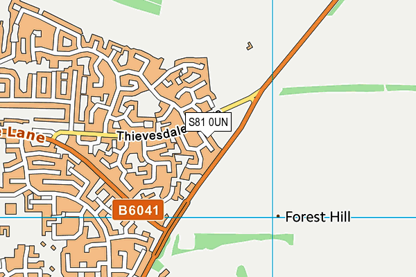 S81 0UN map - OS VectorMap District (Ordnance Survey) S81 0UN map - OS VectorMap District (Ordnance Survey)