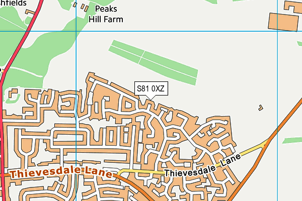 S81 0XZ map - OS VectorMap District (Ordnance Survey) S81 0XZ map - OS VectorMap District (Ordnance Survey)