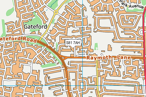 S81 7AH map - OS VectorMap District (Ordnance Survey) S81 7AH map - OS VectorMap District (Ordnance Survey)