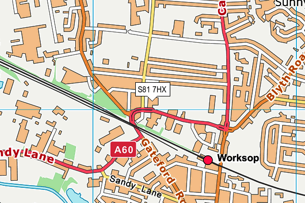 S81 7HX map - OS VectorMap District (Ordnance Survey)