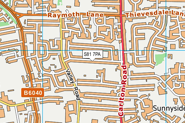 S81 7PA map - OS VectorMap District (Ordnance Survey) S81 7PA map - OS VectorMap District (Ordnance Survey)