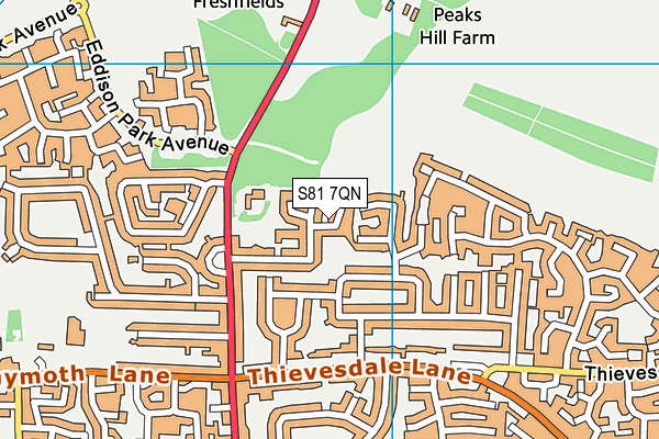 S81 7QN map - OS VectorMap District (Ordnance Survey) S81 7QN map - OS VectorMap District (Ordnance Survey)