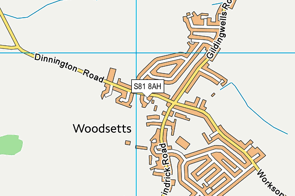 S81 8AH map - OS VectorMap District (Ordnance Survey) S81 8AH map - OS VectorMap District (Ordnance Survey)