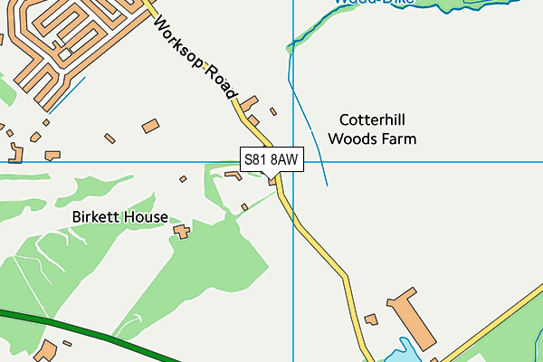 S81 8AW map - OS VectorMap District (Ordnance Survey) S81 8AW map - OS VectorMap District (Ordnance Survey)