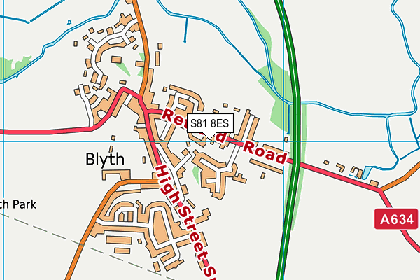 S81 8ES map - OS VectorMap District (Ordnance Survey)