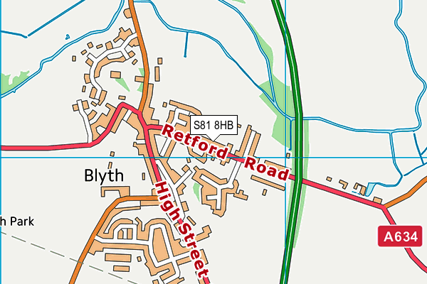 S81 8HB map - OS VectorMap District (Ordnance Survey)