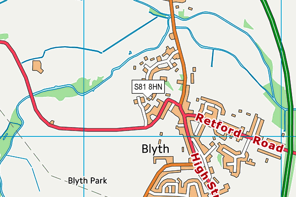 S81 8HN map - OS VectorMap District (Ordnance Survey)