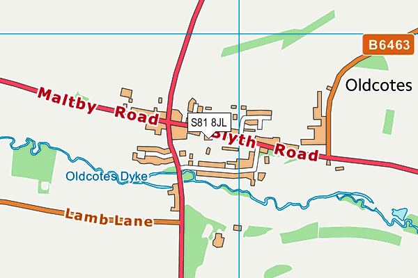 S81 8JL map - OS VectorMap District (Ordnance Survey) S81 8JL map - OS VectorMap District (Ordnance Survey)