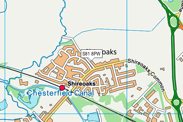 S81 8PW map - OS VectorMap District (Ordnance Survey) S81 8PW map - OS VectorMap District (Ordnance Survey)