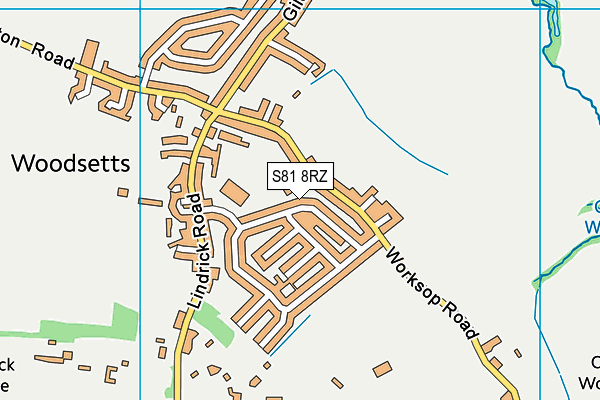 S81 8RZ map - OS VectorMap District (Ordnance Survey) S81 8RZ map - OS VectorMap District (Ordnance Survey)