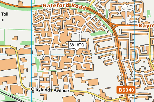 S81 8TQ map - OS VectorMap District (Ordnance Survey) S81 8TQ map - OS VectorMap District (Ordnance Survey)