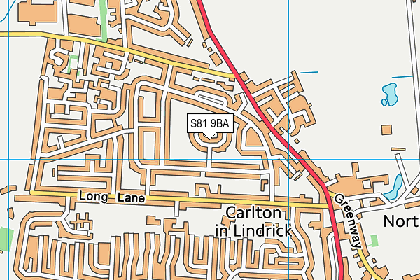 S81 9BA map - OS VectorMap District (Ordnance Survey) S81 9BA map - OS VectorMap District (Ordnance Survey)