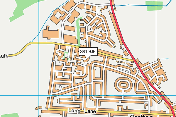 S81 9JE map - OS VectorMap District (Ordnance Survey) S81 9JE map - OS VectorMap District (Ordnance Survey)