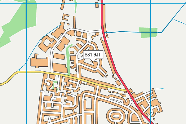 S81 9JT map - OS VectorMap District (Ordnance Survey) S81 9JT map - OS VectorMap District (Ordnance Survey)