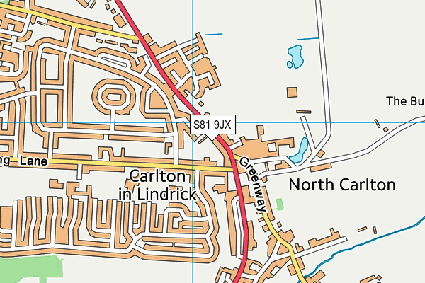 S81 9JX map - OS VectorMap District (Ordnance Survey)