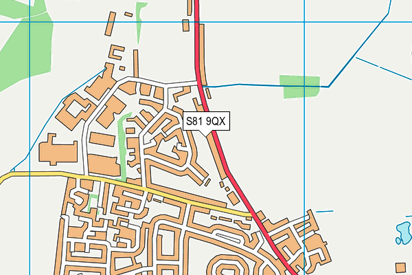 S81 9QX map - OS VectorMap District (Ordnance Survey) S81 9QX map - OS VectorMap District (Ordnance Survey)