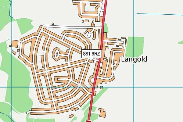 S81 9RZ map - OS VectorMap District (Ordnance Survey) S81 9RZ map - OS VectorMap District (Ordnance Survey)