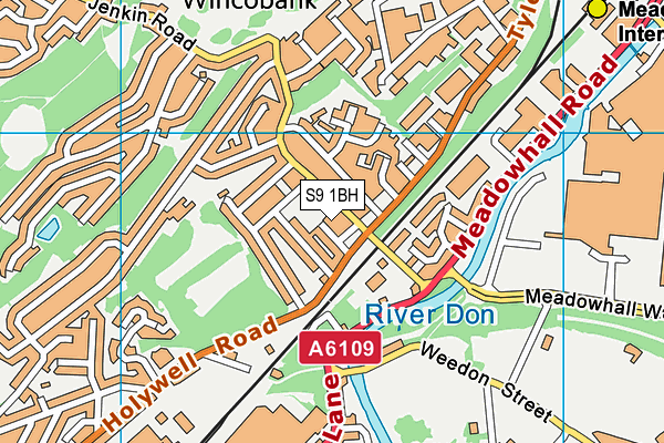 S9 1BH map - OS VectorMap District (Ordnance Survey) S9 1BH map - OS VectorMap District (Ordnance Survey)
