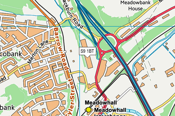 S9 1BT map - OS VectorMap District (Ordnance Survey) S9 1BT map - OS VectorMap District (Ordnance Survey)