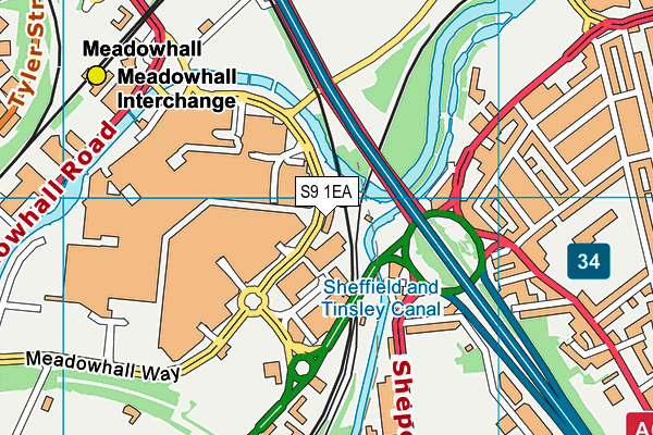 S9 1EA map - OS VectorMap District (Ordnance Survey) S9 1EA map - OS VectorMap District (Ordnance Survey)