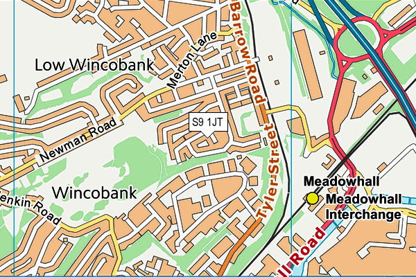 S9 1JT map - OS VectorMap District (Ordnance Survey) S9 1JT map - OS VectorMap District (Ordnance Survey)