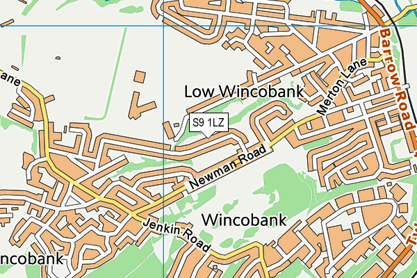 S9 1LZ map - OS VectorMap District (Ordnance Survey) S9 1LZ map - OS VectorMap District (Ordnance Survey)