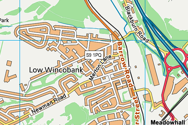 S9 1PQ map - OS VectorMap District (Ordnance Survey) S9 1PQ map - OS VectorMap District (Ordnance Survey)