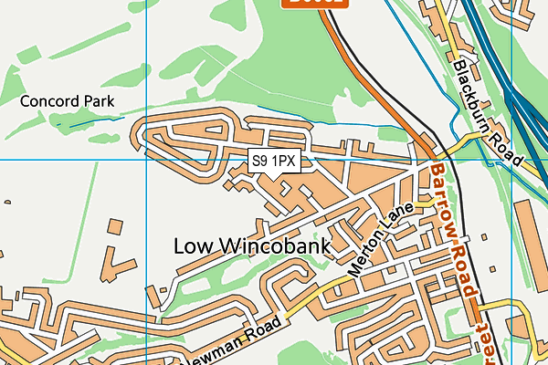 S9 1PX map - OS VectorMap District (Ordnance Survey) S9 1PX map - OS VectorMap District (Ordnance Survey)