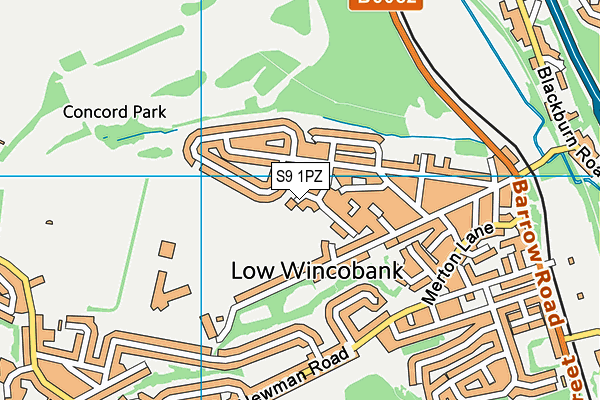 S9 1PZ map - OS VectorMap District (Ordnance Survey) S9 1PZ map - OS VectorMap District (Ordnance Survey)