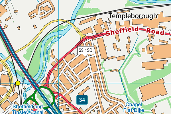 S9 1SD map - OS VectorMap District (Ordnance Survey) S9 1SD map - OS VectorMap District (Ordnance Survey)