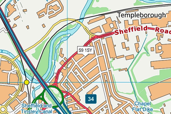 S9 1SY map - OS VectorMap District (Ordnance Survey) S9 1SY map - OS VectorMap District (Ordnance Survey)