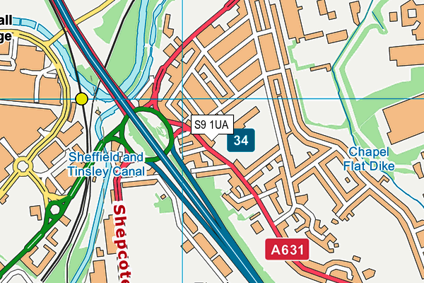 S9 1UA map - OS VectorMap District (Ordnance Survey) S9 1UA map - OS VectorMap District (Ordnance Survey)