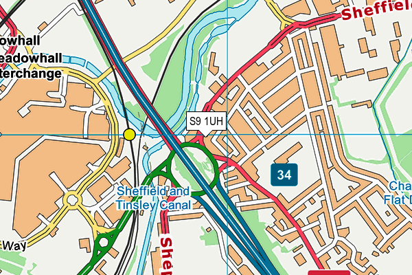 S9 1UH map - OS VectorMap District (Ordnance Survey) S9 1UH map - OS VectorMap District (Ordnance Survey)